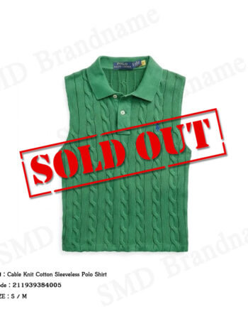 Polo Ralph Lauren เสื้อกั๊กผู้หญิง รุ่น Cable Knit Cotton Sleeveless Polo Shirt Code: 211939384005