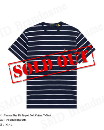 Polo Ralph Lauren เสื้อยืดคอกลมผู้ชาย รุ่น Custom Slim Fit  Striped Soft Cotton T-Shirt Code: 710838852001