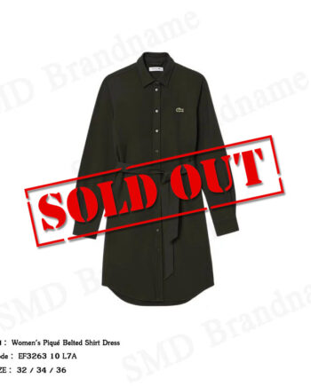Lacoste ชุดเดรสผู้หญิง รุ่น Women's Piqué Belted Shirt Dress Code: EF3263 10 L7A