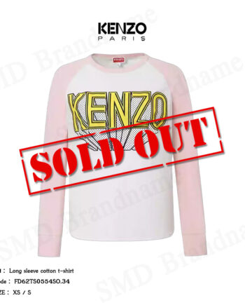 Kenzo เสื้อยืดคอกลมแขนยาว รุ่น Long Sleeve Cotton T-shirt Code: FD62TS0554SO.34