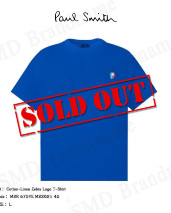 PS Paul Smith เสื้อยืดคอกลม รุ่น Cotton-Linen Zebra Logo T-Shirt Code: M2R 675YE M22021 45