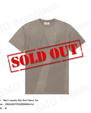 Off-White เสื้อยืดคอกลมผู้ชาย รุ่น Men's Laundry Slim Short Sleeve Tee Code: OMAA027F23JER0096161