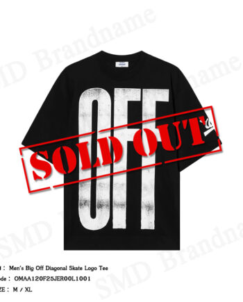 Off-White เสื้อยืดคอกลมผู้ชาย รุ่น Men's Big Off Diagonal Skate Logo Tee Code: OMAA120F25JER00L1001