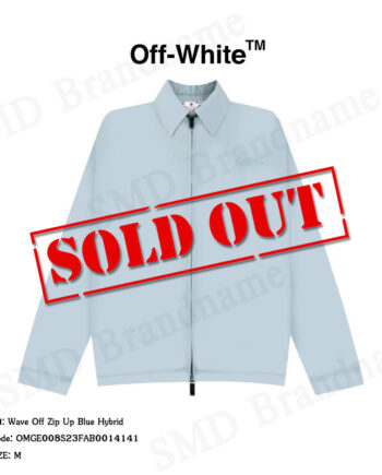 Off-White เสื้อแจ็คเก็ตแขนยาว รุ่น Wave Off Zip Up Blue Hybrid Code: OMGE008S23FAB0014141