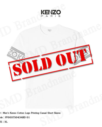 Kenzo เสื้อยืดคอกลม รุ่น Men's Kenzo Cotton Logo Printing Casual Short Sleeve Code: PF005TS0434BD 01