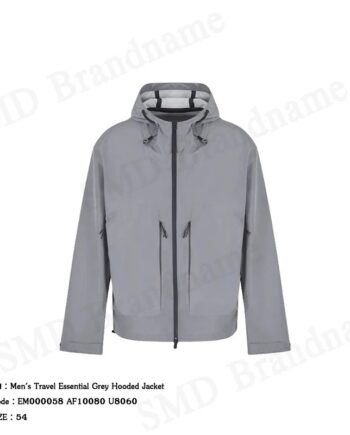 Emporio Armani เสื้อแจ็คเก็ตผู้ชาย รุ่น Men's Travel Essential Grey Hooded Jacket  Code: EM000058 AF10080 U8060