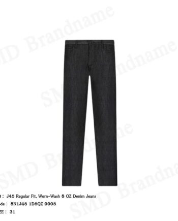 Emporio Armani กางเกงยีนส์ผู้ชาย รุ่น J45 Regular Fit, Worn-Wash 8 OZ Denim Jeans Code: 8N1J45 1D5QZ 0005