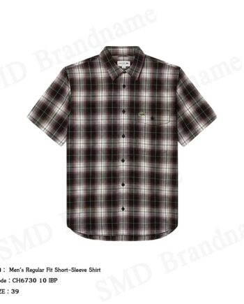 Lacoste เสื้อเชิ้ตแขนสั้นผู้ชาย รุ่น Men's Regular Fit Short-Sleeve Shirt Code CH6730 10 IBP