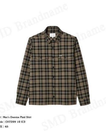 Lacoste เสื้อเชิ้ตแขนยาวผู้ชาย รุ่น Men's Oversize Plaid Shirt Code: CH7209 10 IC3