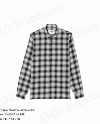 Lacoste เสื้อเชิ้ตแขนยาวผู้ชาย รุ่น Wool Blend Flannel Check Shirt Code: CH6347 10 KBR