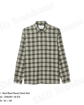 Lacoste เสื้อเชิ้ตแขนยาวผู้ชาย รุ่น Wool Blend Flannel Check Shirt Code: CH6347 10 IC3