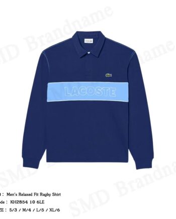 Lacoste เสื้อโปโลผู้ชาย รุ่น Men's Relaxed Fit Rugby Shirt Code: KH2854 10 6LE