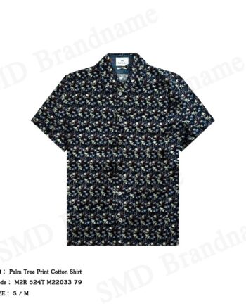 Paul Smith เสื้อเชิ้ตแขนสั้นผู้ชาย รุ่น Palm Tree Print Cotton Shirt Code: M2R 524T M22033 79