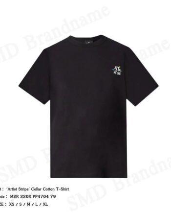Paul Smith เสื้อยืดคอกลมผู้ชาย รุ่น 'Artist Stripe' Collar Cotton T-Shirt Code: M2R 220X PP4704 79