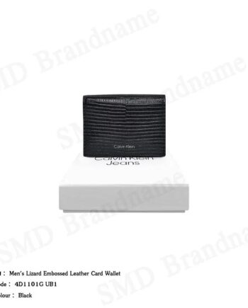 Calvin Klein กระเป๋าใส่การ์ด รุ่น Men's Lizard Embossed Leather Card Wallet Code: 4D1101G UB1