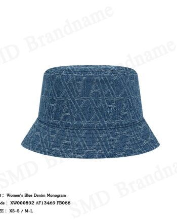 Armani Exchange หมวกบักเก็ต รุ่น Women's Blue Denim Monogram Cap Code: XW000892 AF13469 FB055