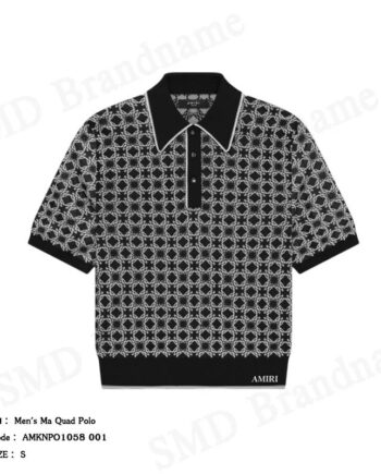 Amiri เสื้อโปโลผู้ชาย รุ่น Men's Ma Quad Polo Code: AMKNPO1058 001
