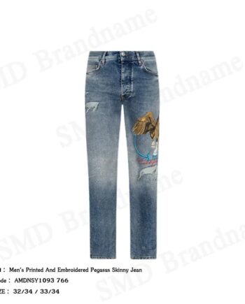 Amiri กางเกงยีนส์ผู้ชาย รุ่น Men's Printed And Embroidered Pegasus Skinny Jean Code: AMDNSY1093 766