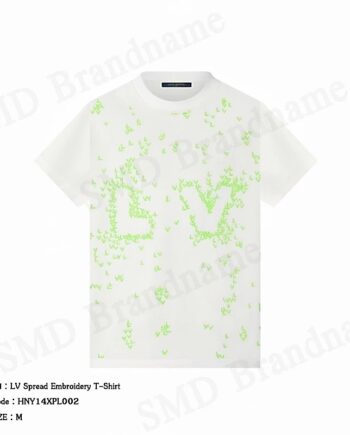 Louis Vuitton เสื้อยืดคอกลมผู้ชาย รุ่น LV Spread Embroidery T-Shirt Code: HNY14XPL002