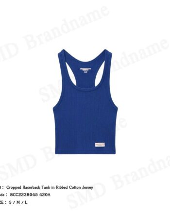 Alexander Wang เสื้อกล้ามผู้หญิง รุ่น Cropped Racerback Tank in Ribbed Cotton Jersey Code: 8CC2238045 420A