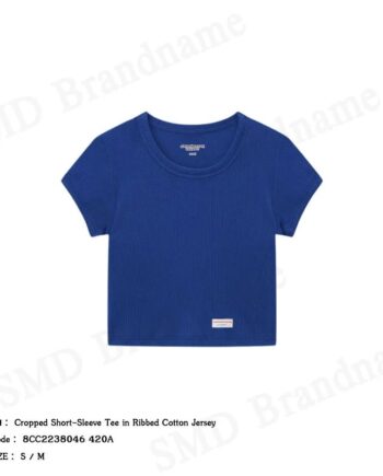 Alexander Wang เสื้อครอปผู้หญิง รุ่น Cropped Short-Sleeve Tee in Ribbed Cotton Jersey Code: 8CC2238046 420A