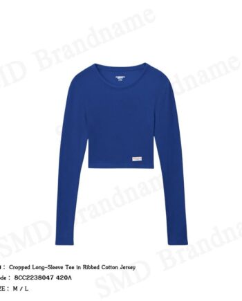 Alexander Wang เสื้อครอปผู้หญิง รุ่น Cropped Long-Sleeve Tee in Ribbed Cotton Jersey Code: 8CC2238047 420A