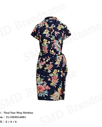 Polo Ralph Lauren ชุดเดรสผู้หญิง รุ่น Floral Faux-Wrap Shirtdress Code: 211959916001
