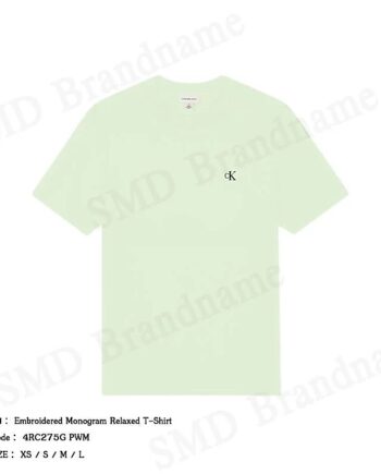 Calvin Klein Jeans เสื้อยืดคอกลมผู้ชาย รุ่น Embroidered Monogram Relaxed T-Shirt Code: 4RC275G PWM