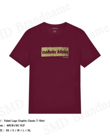 Calvin Klein Jeans เสื้อยืดคอกลมผู้ชาย รุ่น Faded Logo Graphic Classic T-Shirt Code 4RC819G VLP