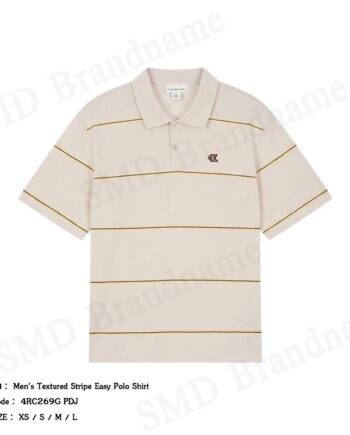 Calvin Klein Jeans เสื้อโปโลผู้ชาย รุ่น Men's Textured Stripe Easy Polo Shirt Code: 4RC269G PDJ