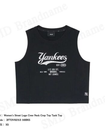 MLB เสื้อกล้ามผู้หญิง รุ่น Women's Street Logo Crew Neck Crop Top Tank Top Code: 3FTOV0253 50BKS