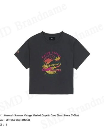 MLB เสื้อครอปผู้หญิง รุ่น Women's Summer Vintage Washed Graphic Crop Short Sleeve T-Shirt  Code: 3FTSX0153 50CGD