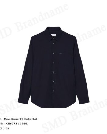Lacoste เสื้อเชิ้ตแขนยาวผู้ชาย รุ่น Men's Regular Fit Poplin Shirt Code: CH6273 10 HDE