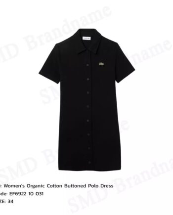 Lacoste ชุดเดรสผู้หญิง รุ่น Women’s Organic Cotton Buttoned Polo Dress Code: EF6922 10 031