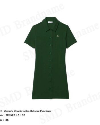 Lacoste ชุดเดรสผู้หญิง รุ่น Women’s Organic Cotton Buttoned Polo Dress Code: EF6922 10 132