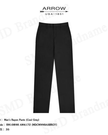 Arrow กางเกงสแล็ค ขายาว ทำงาน รุ่น Man's Rayon Pants (Cool Grey) Code: RM10890 AM4172 (MDCM990A5BRGY)