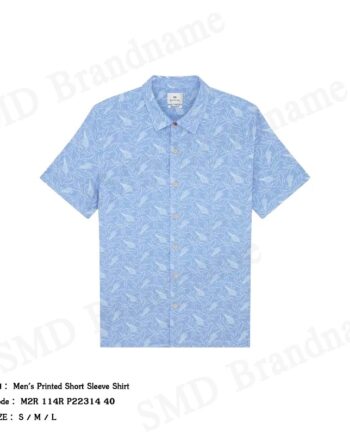 Paul Smith เสื้อเชิ้ตแขนสั้นผู้ชาย รุ่น Men's Printed Short Sleeve Shirt Code: M2R 114R P22314 40