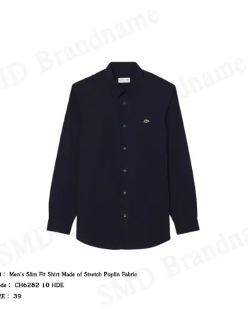 Lacoste เสื้อเชิ้ตแขนยาวผู้ชาย รุ่น Men's Slim Fit Shirt Made of Stretch Poplin Fabric Code: CH6282 10 HDE