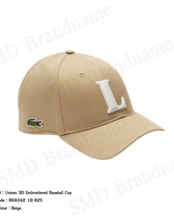 Lacoste หมวกแก็ป รุ่น Unisex 3D Embroidered Baseball Cap Code: RK0342 10 02S