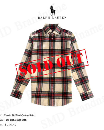 Polo Ralph Lauren เสื้อเชิ้ตแขนยาว รุ่น Classic Fit Plaid Cotton Shirt Code: 211860635005