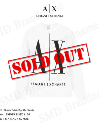 Armani Exchange เสื้อสเวตเตอร์แขนยาว รุ่น Stretch Fabric Zip-Up Hoodie Code: 8NZMPA ZJ1ZZ 1100