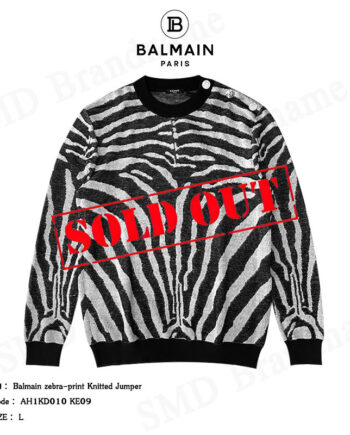 Balmain เสื้อแขนยาว รุ่น Balmain Zebra-Print Knitted Jumper Code: AH1KD010 KE09