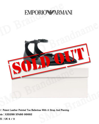 Emporio Armani รองเท้าบัลเล่ต์ผู้หญิง รุ่น Patent Leather Pointed Toe Ballerinas Code: X3D288 XF680 00002