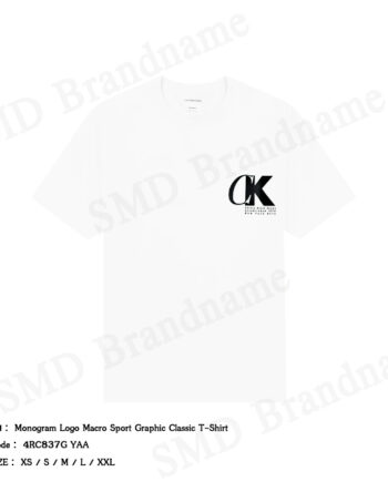 Calvin Klein Jeans เสื้อยืดคอกลมผู้ชาย รุ่น Monogram Logo Macro Sport Graphic Classic T-Shirt Code: 4RC837G YAA