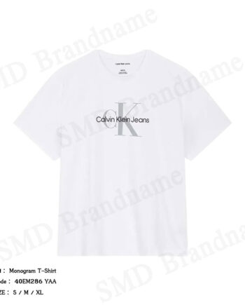 Calvin Klein เสื้อยืดคอกลมผู้ชาย รุ่น Monogram T-Shirt Code: 40EM286 YAA