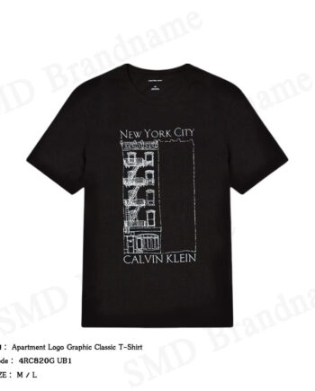 Calvin Klein Jeans เสื้อยืดคอกลมผู้ชาย รุ่น Apartment Logo Graphic Classic T-Shirt Code: 4RC820G UB1