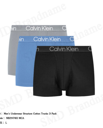 Calvin Klein กางเกงชั้นในผู้ชาย รุ่น Men's Underwear Structure Cotton Trunks 3 Pack Code: NB2970O MCA