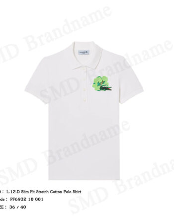 Lacoste เสื้อโปโลผู้หญิง รุ่น L.12.D Slim Fit Stretch Cotton Polo Shirt Code: PF6932 10 001