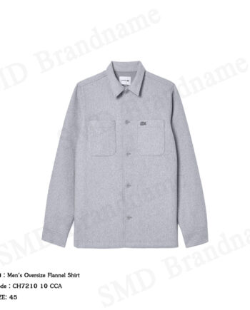 Lacoste เสื้อเชิ้ตแขนยาวผู้ชาย รุ่น Men's Oversize Flannel Shirt Code: CH7210 10 CCA