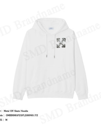 Off-White เสื้อสเวตเตอร์ผู้ชาย รุ่น Metal Off Skate Hoodie Code: OMBB085F25FLE00N0172